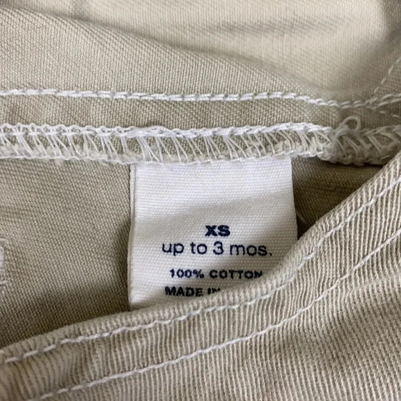 GAP EUC BOYS OVERALLS BOTTOMS PANTS KHAKI FALL CASUAL WINTER SIZE 0 3 MONTHS - Picture 5 of 5